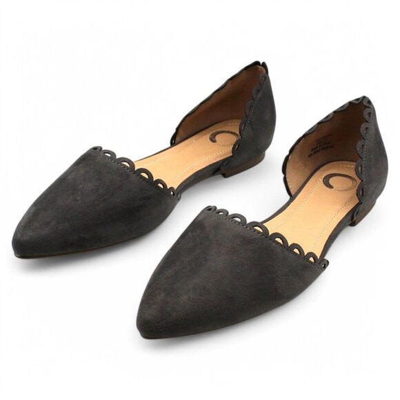 Journee Collection Women's Jezlin Scalloped Flats - Gray - Picture 1 of 8
